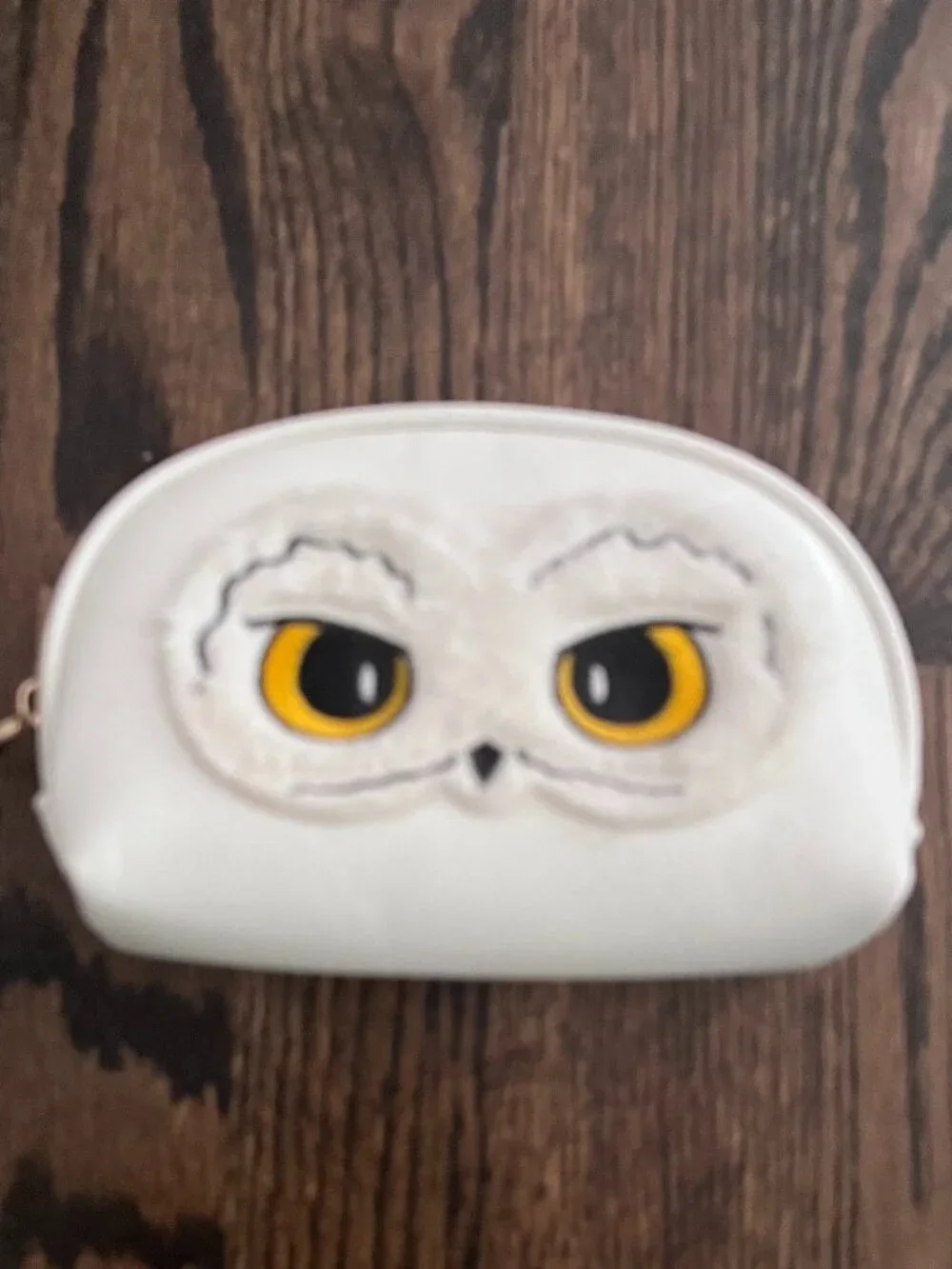 Harry Potter Hedwig Owl Makeup Pouch Cosmetic Bag White Plush